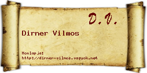Dirner Vilmos névjegykártya
